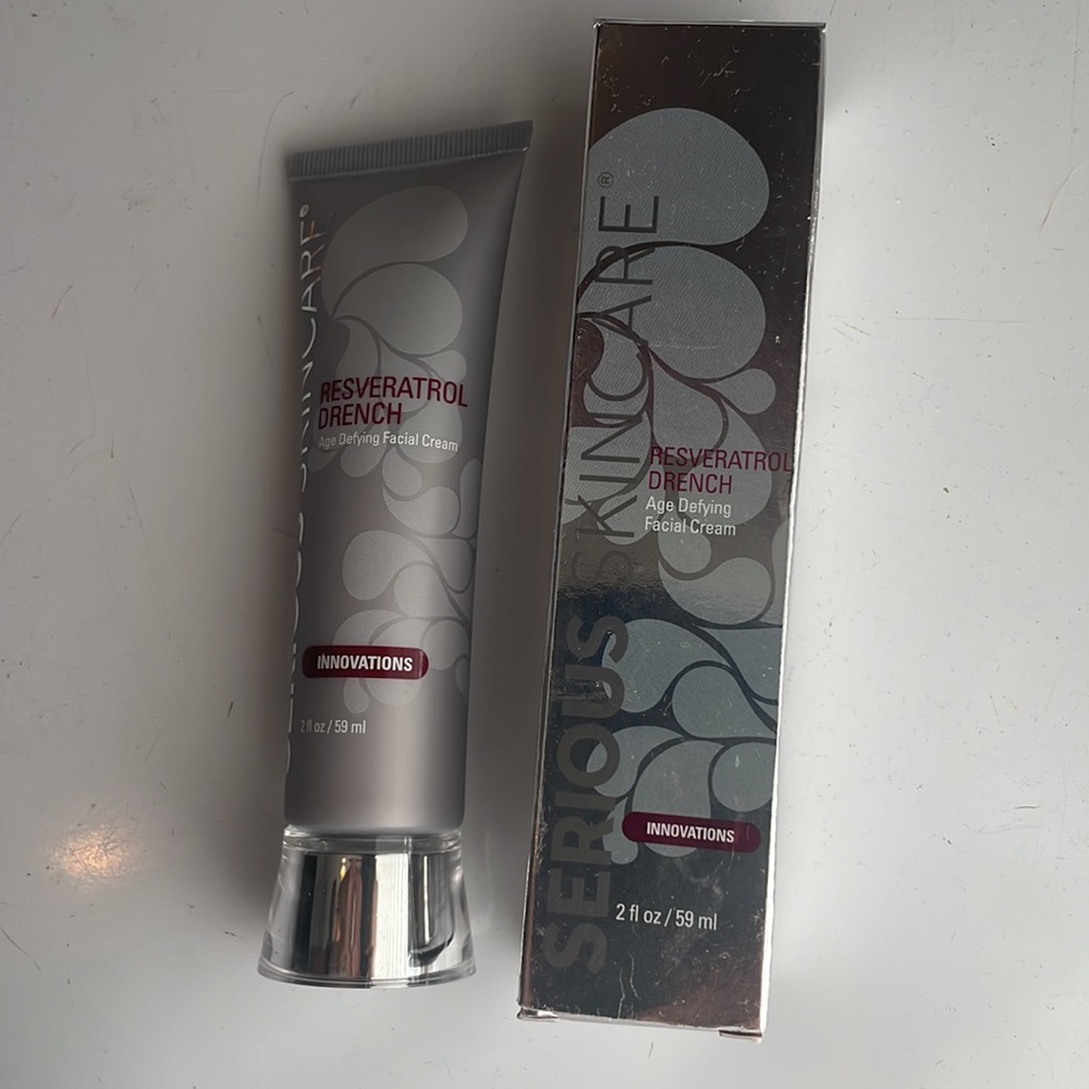 Serious skincare resveratrol drench age defying facial cream full size 2 oz nib